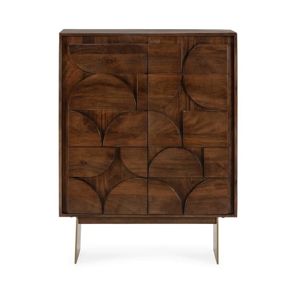 Smeđi ormarić od masivnog manga 90x120x40 cm Trisha – MOME