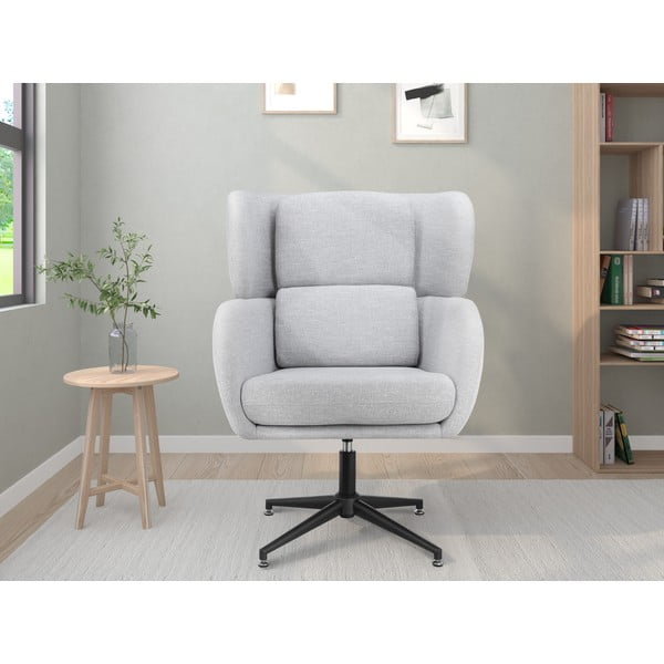 Svijetlo siva baršunasti wing fotelja Vanessa – Støraa-image-1