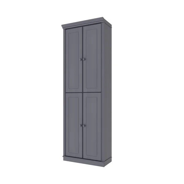 Sivi garderobni ormar od masivnog bora 74x223x37 cm Anita – Støraa-image-4