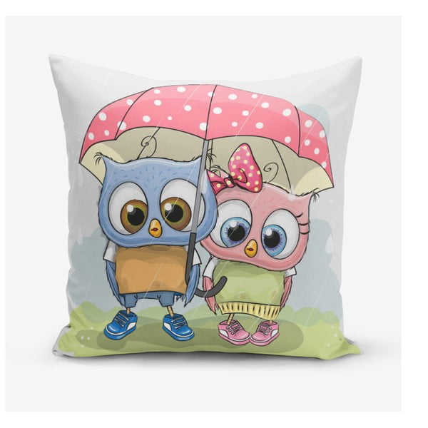 Jastučnica s primjesom pamuka Minimalist Cushion Covers Umbrella Owls, 45 x 45 cm