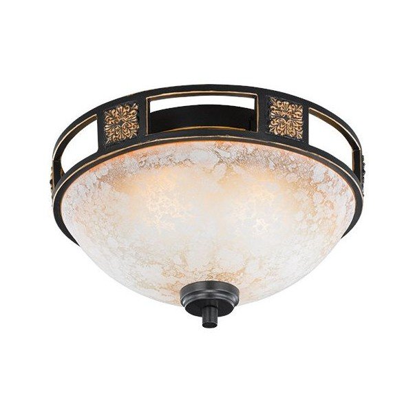 Crna stropna svjetiljka sa staklenim sjenilom ø 33 cm Quinta – Trio