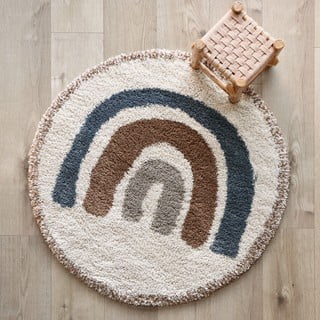 Bež/krem dječji tepih od mješavine jute ø120 cm Bohemian Rainbow Bleu – Nattiot