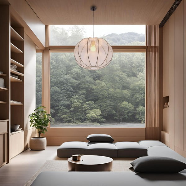 Bijela viseća svjetiljka s tekstilnim sjenilom ø 52 cm Mellow – Candellux Lighting-image-4