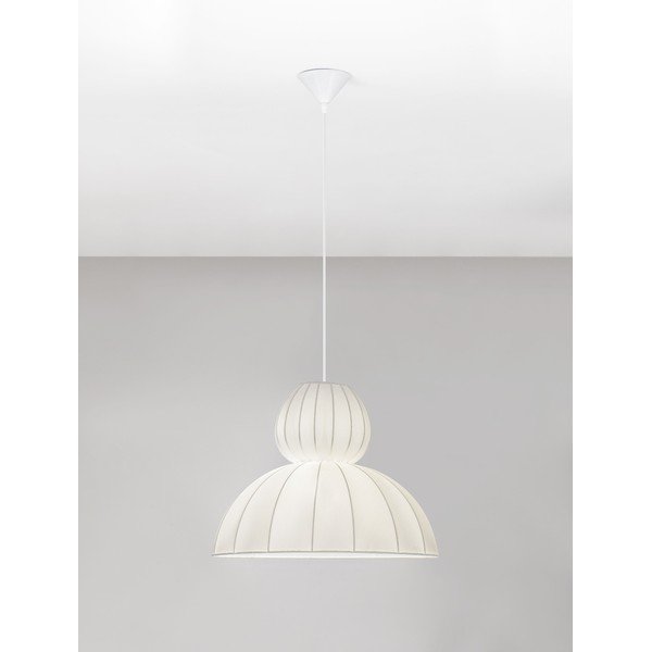 Mat bijela tekstilna viseća svjetiljka ø 50 cm Delina – Nova Luce-image-4