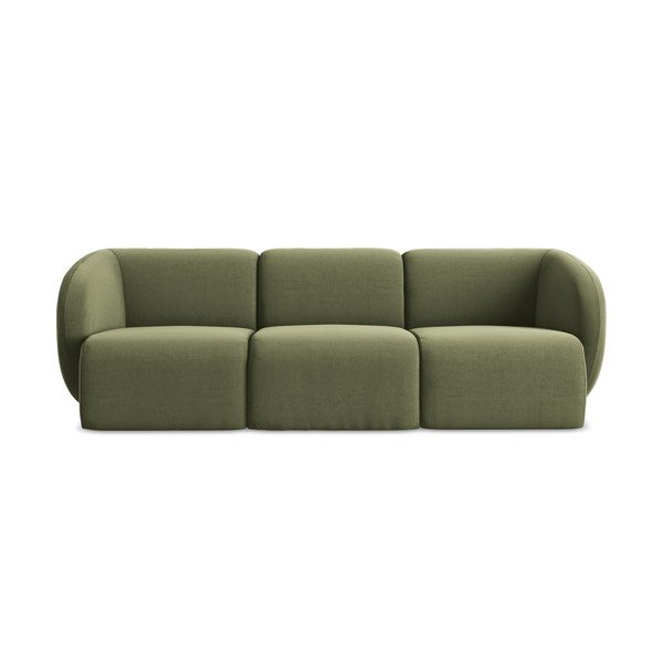 Zelena baršunasti sofa 244 cm Lani – Makamii