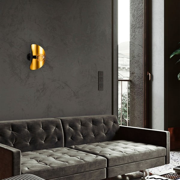 Crna/u zlatnoj boji zidna lampa Sivani – Opviq lights-image-1