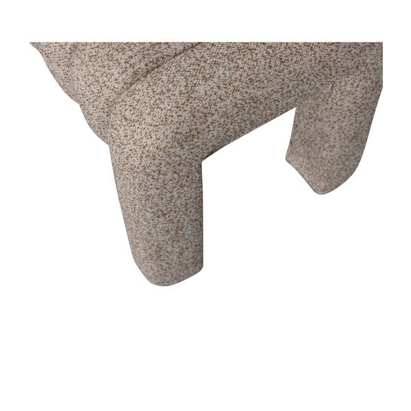 Svjetlo smeđa podstavljena klupa od bouclé tkanine Frex – WOOOD-image-4