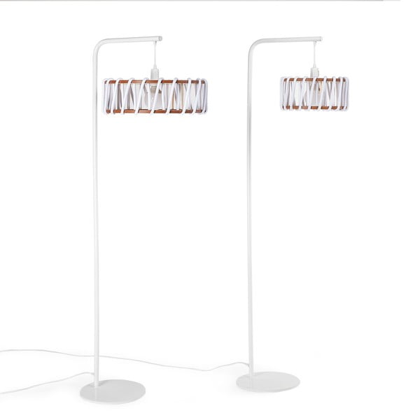 Podna lampa s bijelom konstrukcijom i velikim bijelim zaslonom EMKO Macaron-image-4