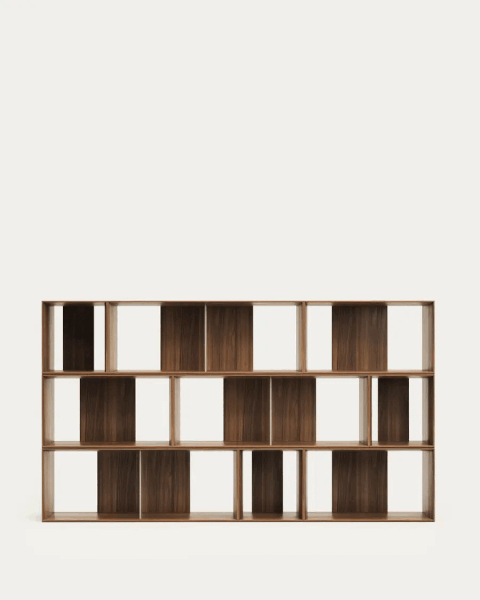 Modularni sustav polica 9 kom u dekoru oraha u prirodnoj boji 202x114 cm Litto – Kave Home-image-3