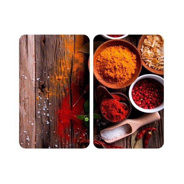 Set od 2 staklena pokrivala za štednjak Wenko XL Spices, 52 x 40 cm