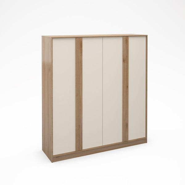 Krem/u prirodnoj boji ormar u dekoru hrasta 180x197,5x53 cm Dennis – Marckeric-image-4