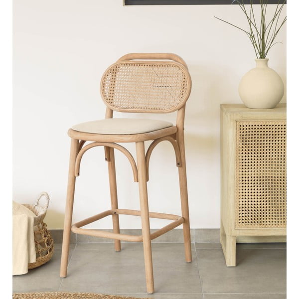 Barska stolica od punog hrasta u prirodnoj boji (visine sjedala 65 cm) Doriane – Kave Home-image-1