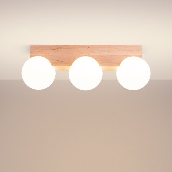 Bijela/u prirodnoj boji stropna svjetiljka sa staklenim sjenilom ø 12 cm Solum – Sollux-image-2