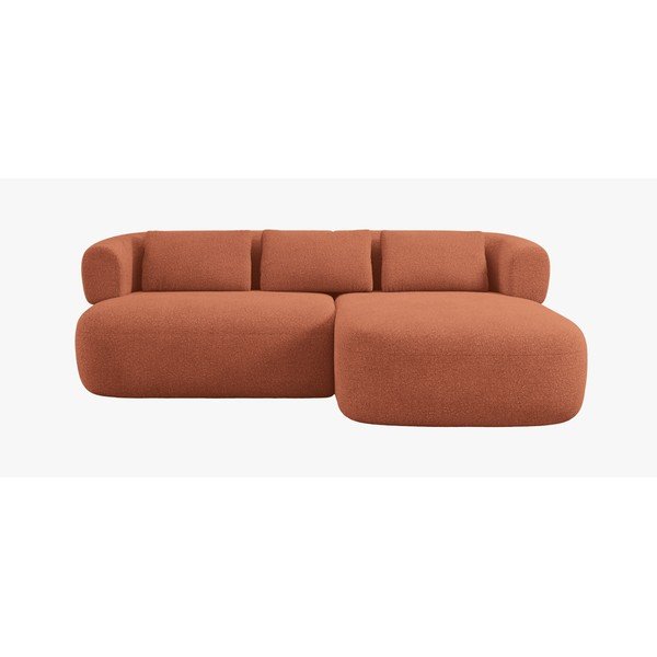 Kutna garnitura od bouclé tkanine boja terakote (s desnim kutom/s ležaljkom) Jenny – Micadoni -image-2