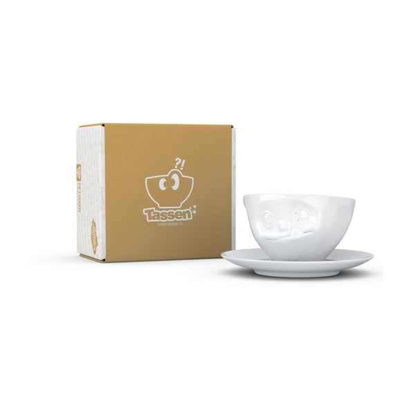 Bijela "zamišljena" porculanska šalica s tanjurićem 58products-image-2