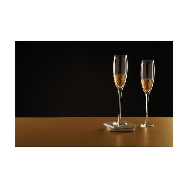 Set od 4 čaše za šampanjac od ručno puhanog stakla Premier Housewares Deco, 2,1 dl-image-1