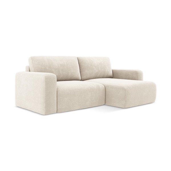 Krem sklopiva/s prostorom za odlaganje kutna garnitura od šenila (s desnim kutom/s ležaljkom) Kona – Makamii-image-2