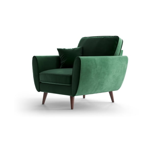Zelena baršunasta fotelja My Pop Design Auteuil