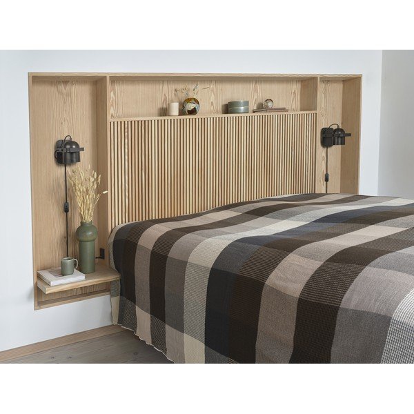 Crna metalna zidna lampa sa savitljivom konstrukcijom s utikačem Nesvik – Villa Collection-image-1