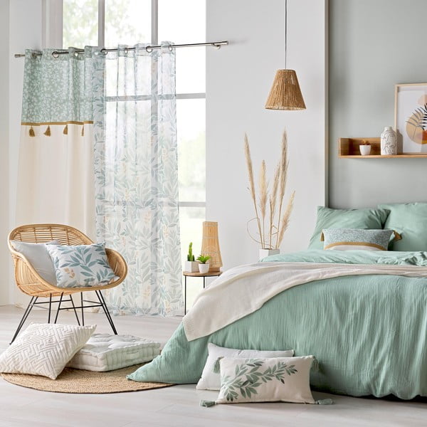 Svijetlo zelena posteljina za bračni krevet/za produženi krevet od muslina 240x220 cm Angelia – douceur d'intérieur-image-2