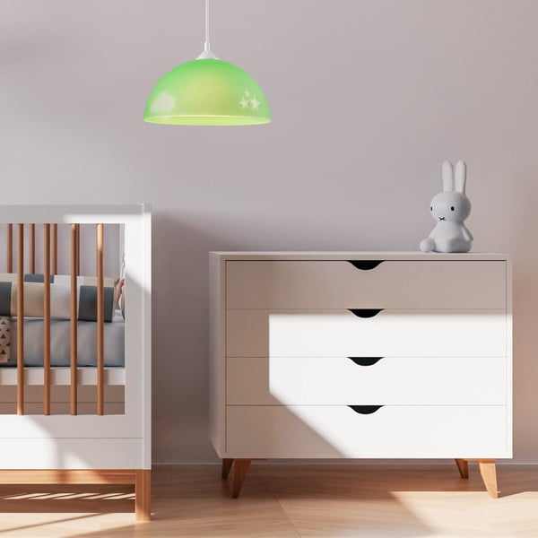 Zelena dječja svjetiljka sa staklenim sjenilom ø 30 cm Day & Night – LAMKUR-image-3