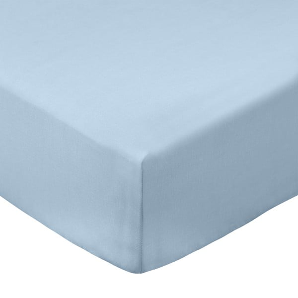 Plava plahta s gumom od pamučnog perkala 90x190 cm Cotton Percale – Bianca