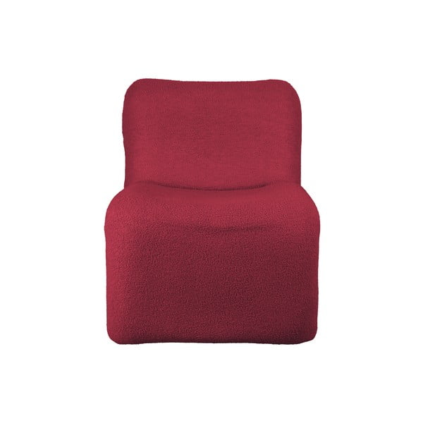 Crvena/bordo fotelja od bouclé tkanine Fuerza – Leitmotiv-image-2