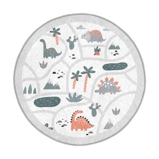 Svijetlo sivi perivi dječji tepih za igru ø150 cm Dino Park – Mila Home