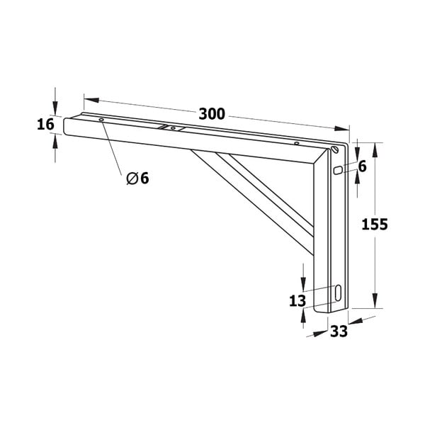 Željezna potpora za pult u srebrnoj boji 30x4 cm – Sapho-image-1