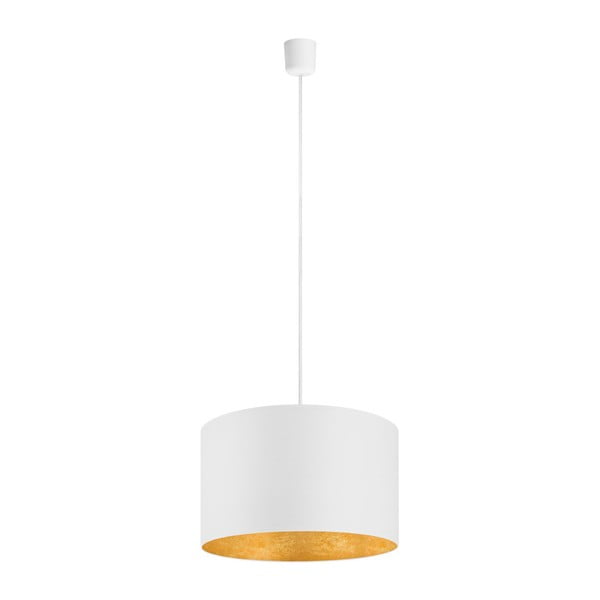 Bijela stropna svjetiljka s detaljima u zlatnoj boji Sotto Luce Mika, Ø 40 cm
