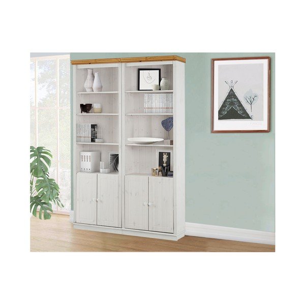 Bijela biblioteka od masivnog bora 148x223 cm Anita – Støraa-image-1