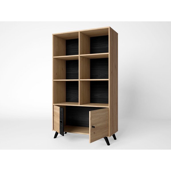 Crna biblioteka u dekoru hrasta 92x160 cm Natura - Marckeric-image-1