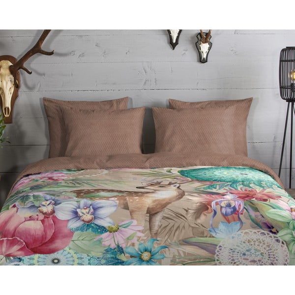 Smeđa posteljina od flanela za krevet za jednu osobu 140x200 cm - HIP-image-2