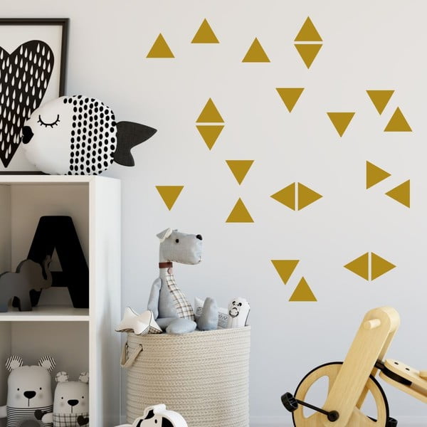Set žutih zidnih naljepnica Sjeverna Karolina skandinavski kućni dekor trokut