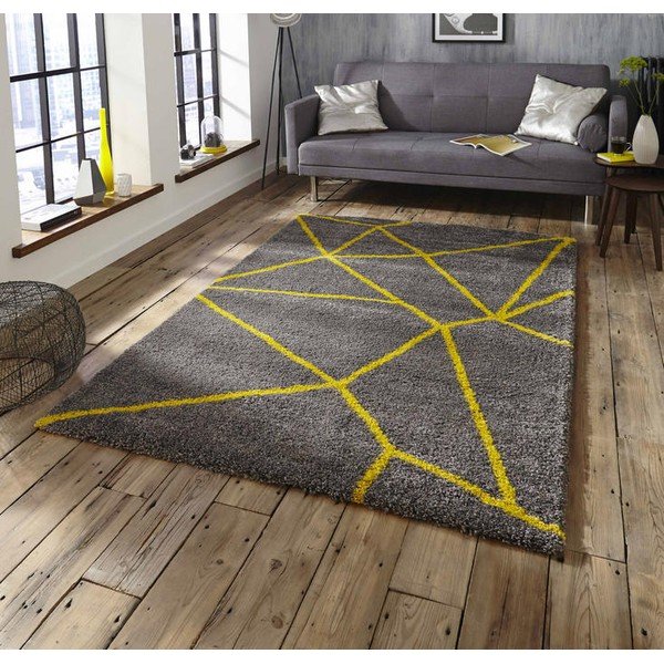 Sivo-žuti tepih Think Rugs Royal Nomadic Grey & Yellow, 120 x 170 cm-image-1