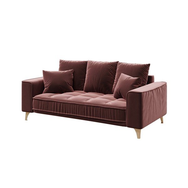 Tamnoružičasti baršunasti kauč Devichy Chloe, 204 cm-image-2