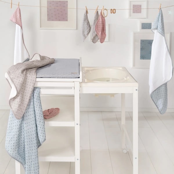 Svijetlo sivi pamučni dječji ručnik s kapuljačom 80x80 cm Lil Planet - Roba-image-1