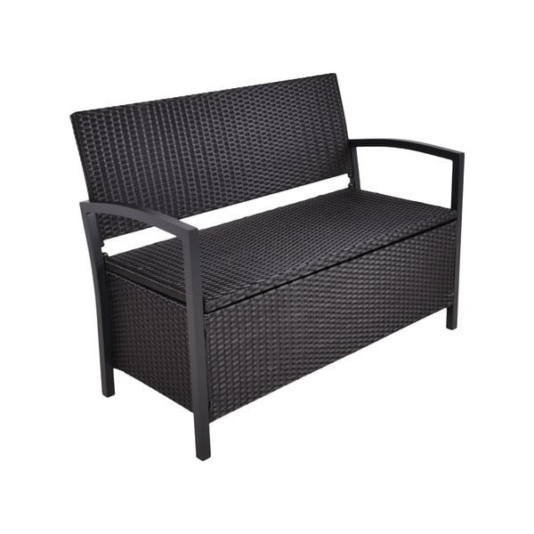 Crna vrtna klupa od umjetnog ratana Ferrara – Garden Pleasure