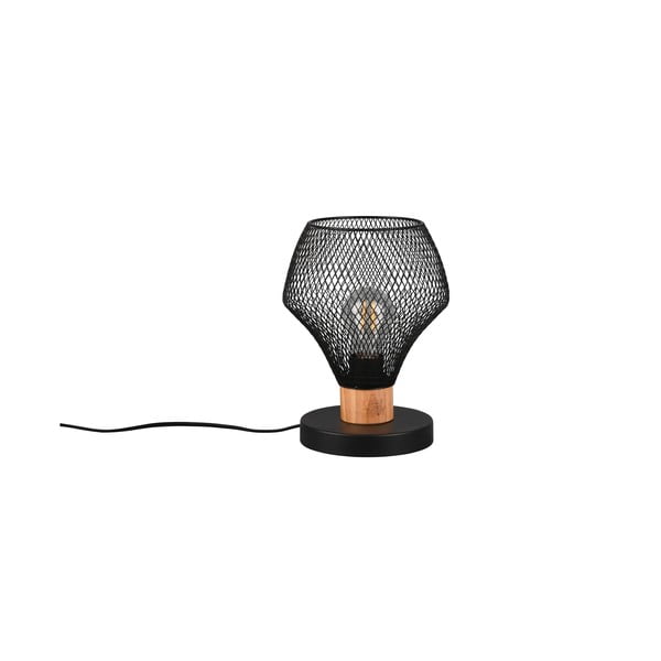 Crna stolna lampa s metalnim sjenilom (visina 25 cm) Valeria – Reality