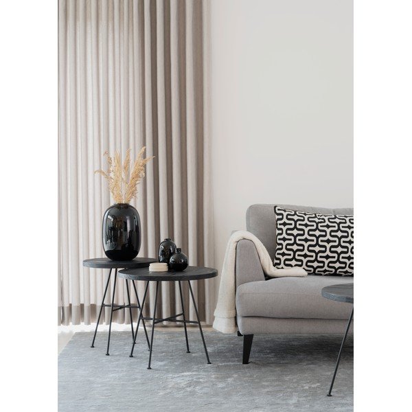 Set od 2 crna stolića s pločama od borovine Rowico Grafton-image-1