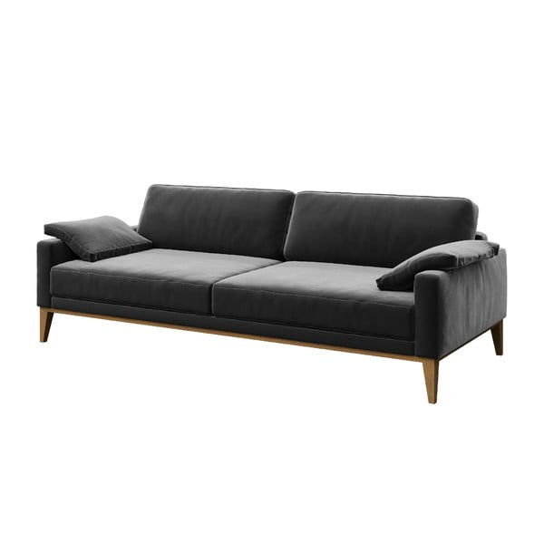 Tamnosivi baršunasti kauč MESONICA Musso 211 cm-image-2