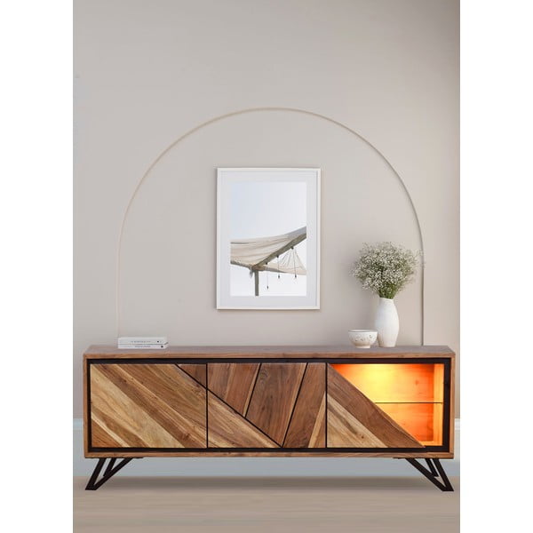 TV komoda od masivnog bagrema u prirodnoj boji 150x51x40 cm Ambala – Interia Home & Living-image-1