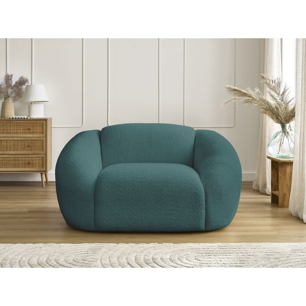 Tirkizna fotelja od bouclé tkanine Tina – Bobochic Paris-image-3