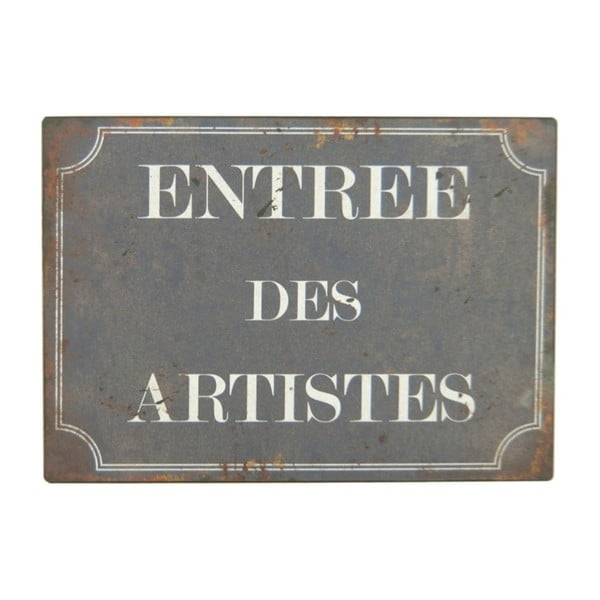 Metalni ukrasni znak 21x15 cm Entrée des Artistes – Antic Line