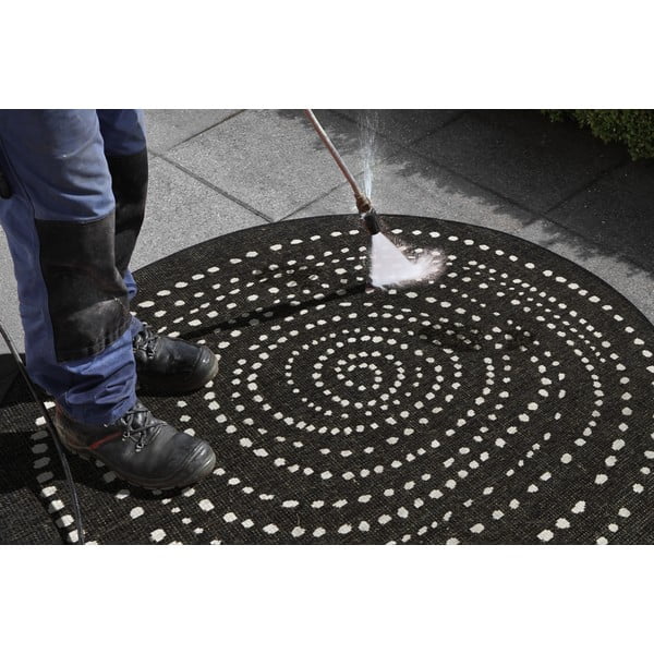 Crni vanjski tepih NORTHRUGS Bali, ø 140 cm-image-1