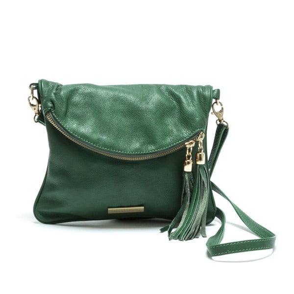 Zelena kožna torbica Anna Luchini Federica