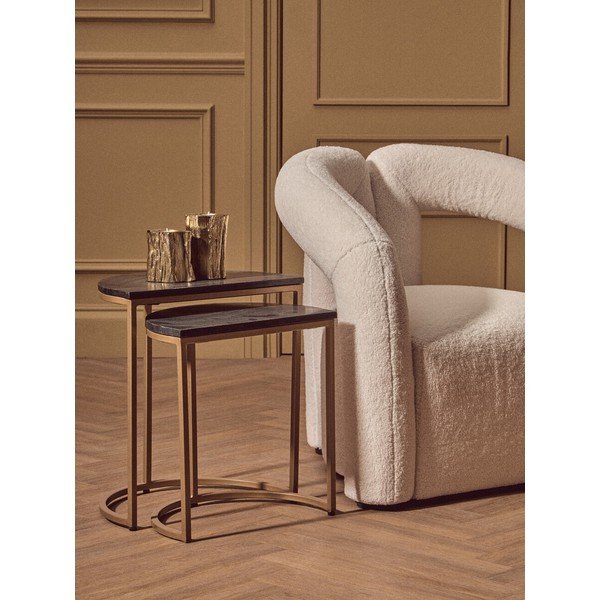Pomoćni stolići u setu 2 kom s mramornom pločom 28x45 cm Varana – Premier Housewares-image-1