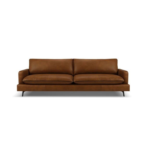 Konjak smeđa kožna sofa 260 cm Virna – Micadoni Home