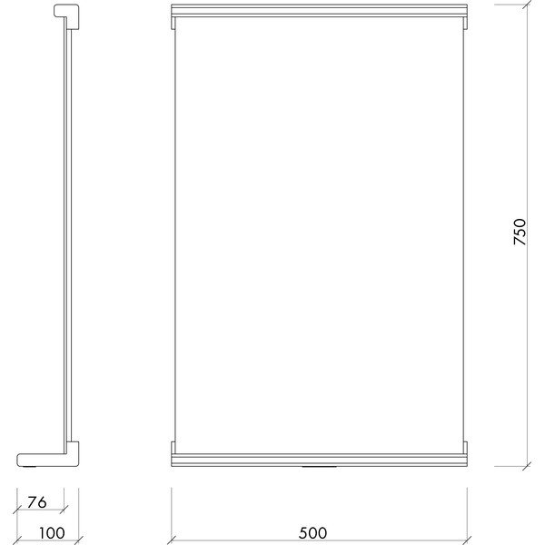 Zidno ogledalo s policom s okvirom od masivnog drveta 50x75 cm Lun – noo.ma-image-4
