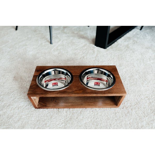 Drveni set posuda s postoljem za pse Dog Fantasy – Plaček Pet Products-image-3